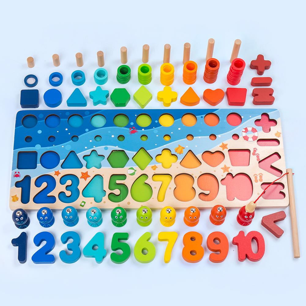 Rainbow Wooden Counting Board | Multi-Functional Educational Toy for Kids