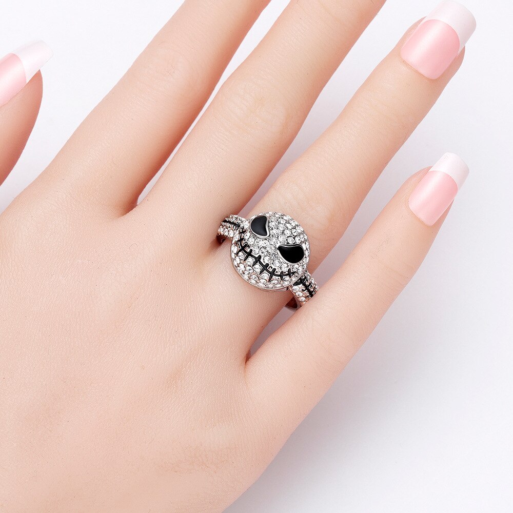 Skull Design Crystal Ring | Bold Skull Ring with Unique Jewelry Motif