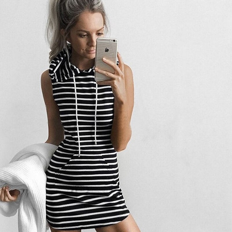 Sleeveless Hooded Mini Dress | Casual Elegance