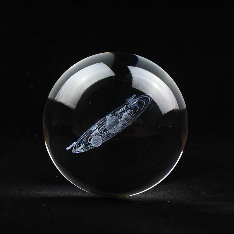 Solar System Crystal Ball | 3D Engraved Model | Astronomy Decor | Educational Planet Model