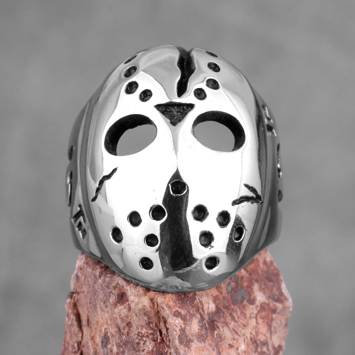 Stainless Steel Hockey Mask Ring | Bold Statement Piece