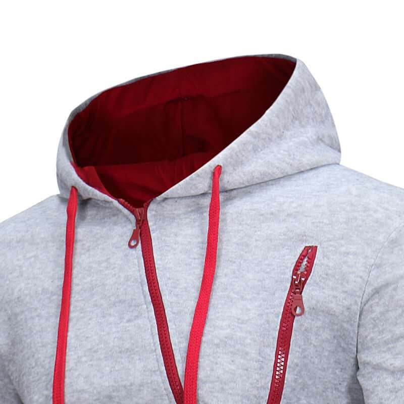 Street Style Hoodie & Joggers Set | Asymmetrical Zipper | Cotton Blend Comfort