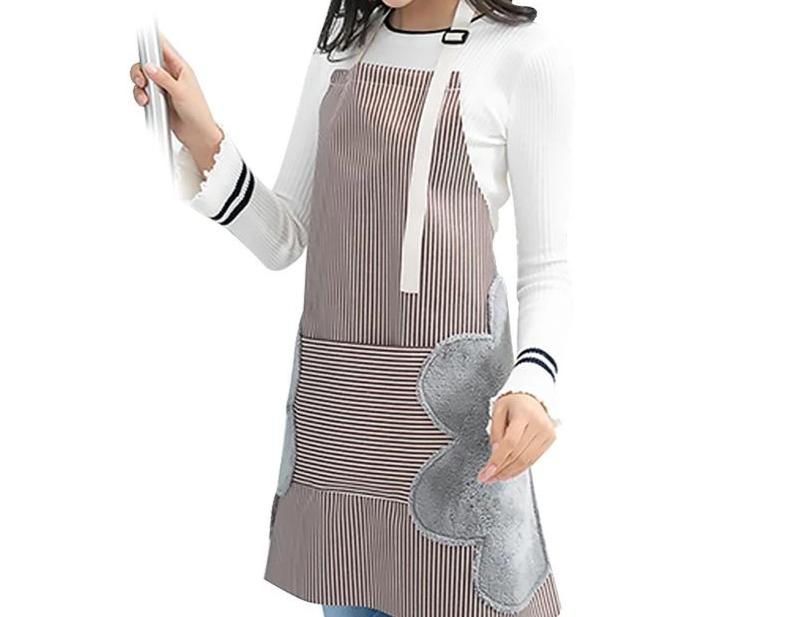 Stylish Cotton Kitchen Apron | Convenient Pocket & Towel Holder
