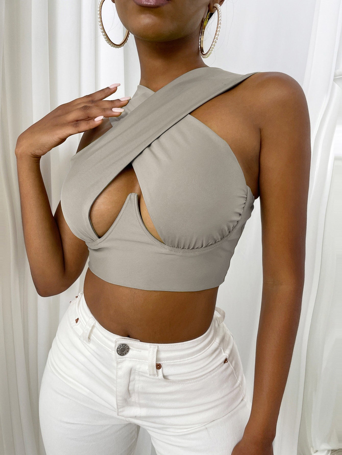 Stylish Wrapped Crop Top | Bold Design Crisscross Front