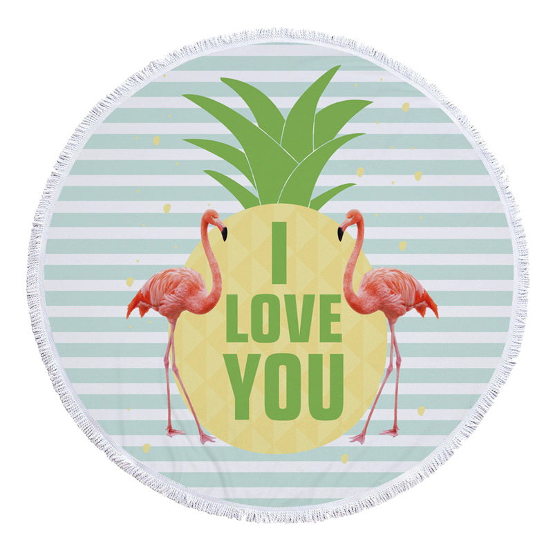 Tropical Beach Towel | Vibrant Round Beach Towel with Unique Tropical Patterns
