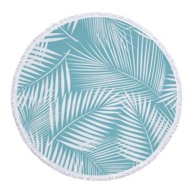 Tropical Beach Towel | Vibrant Round Beach Towel with Unique Tropical Patterns