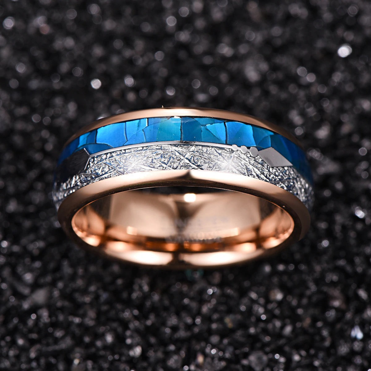Tungsten Carbide Ring | Blue Inlay Design & Timeless Elegance