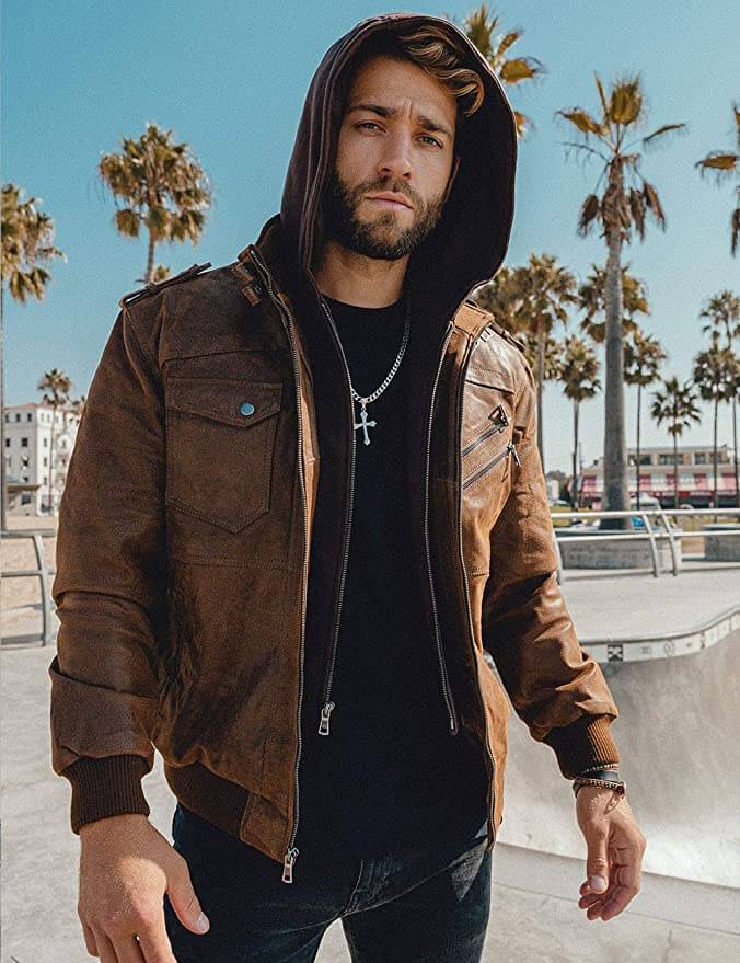 Urban Explorer Leather Jacket | Removable Hood