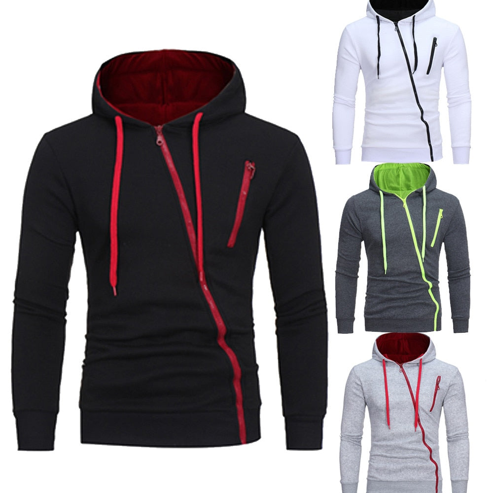 Urban Style Hoodie & Joggers Set | Stylish Contrast Zip