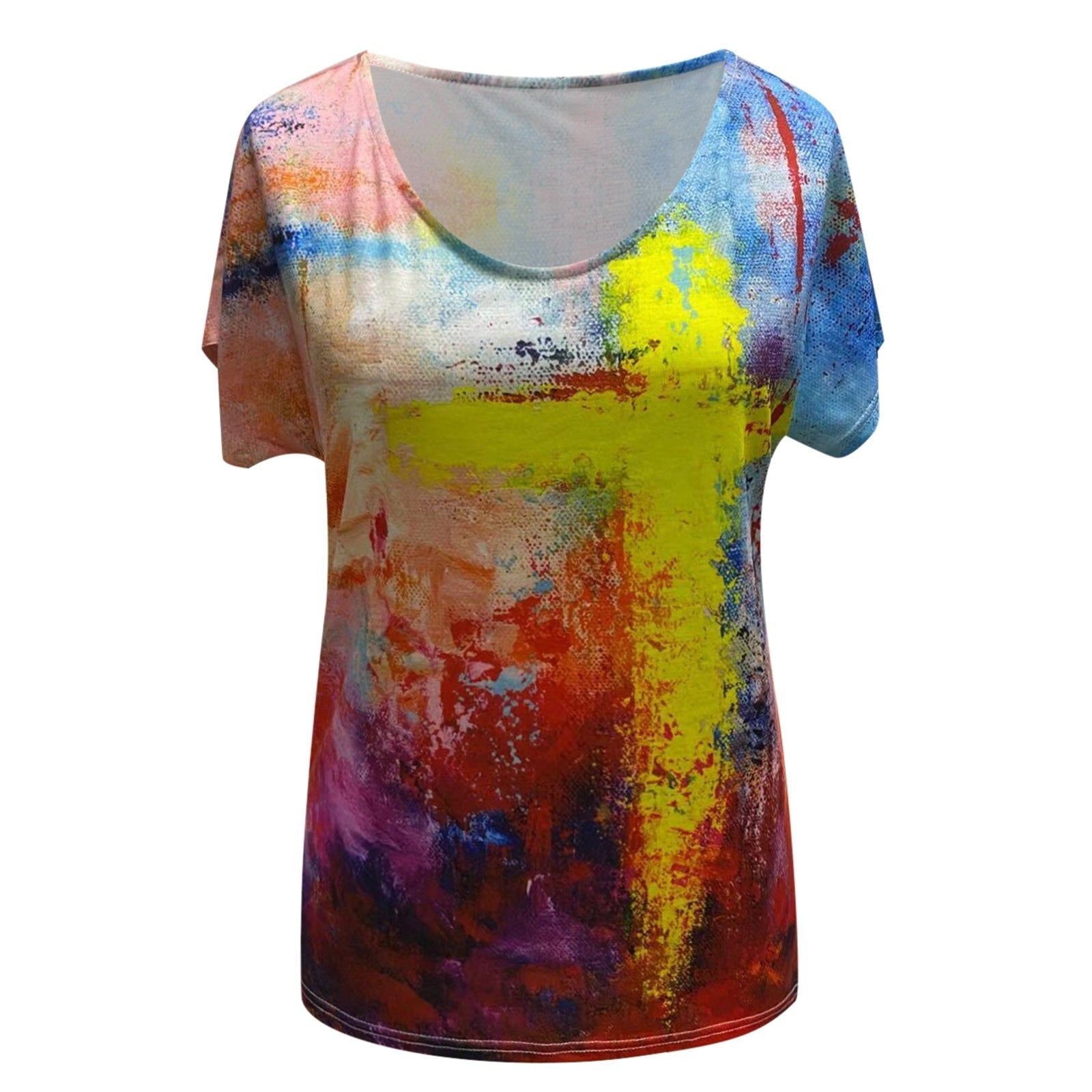 Vibrant Art Cross Blouse | Unique Fashion and Colorful Print Design