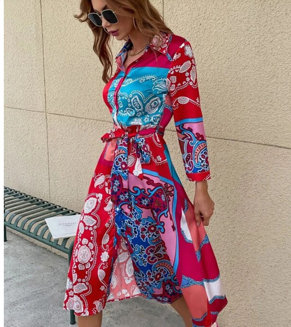 Vibrant Paisley Midi Dress | Timeless Elegance