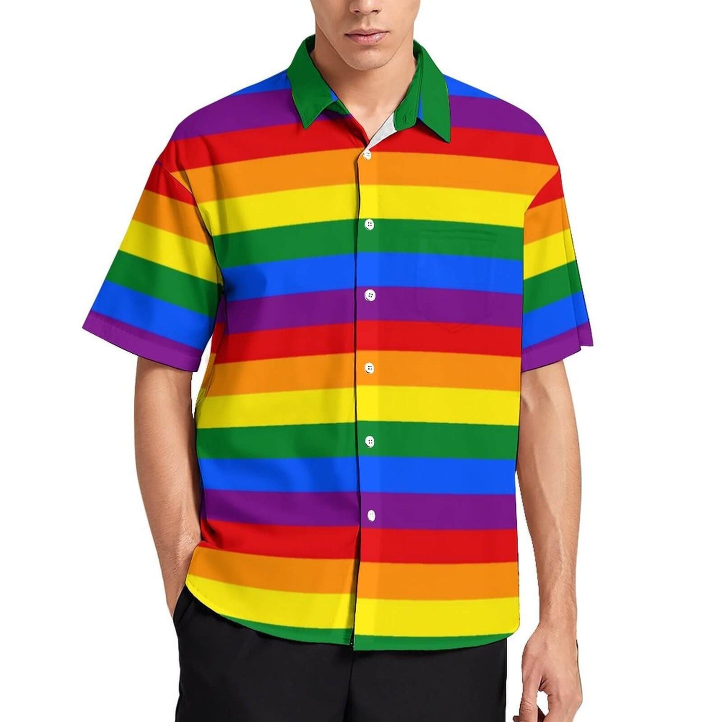 Vibrant Rainbow Striped Shirt | Bold & Colorful Statement Shirt