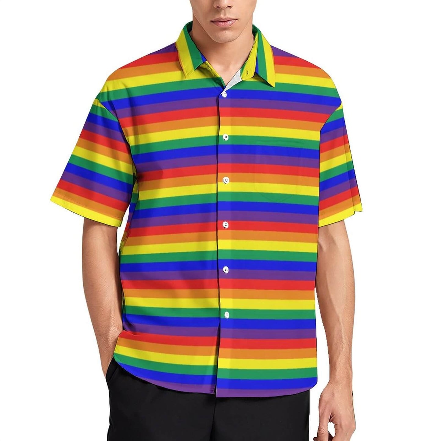 Vibrant Rainbow Striped Shirt | Bold & Colorful Statement Shirt