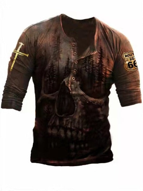 Vintage Patriotic Henley Shirt | Timeless Bold Graphics