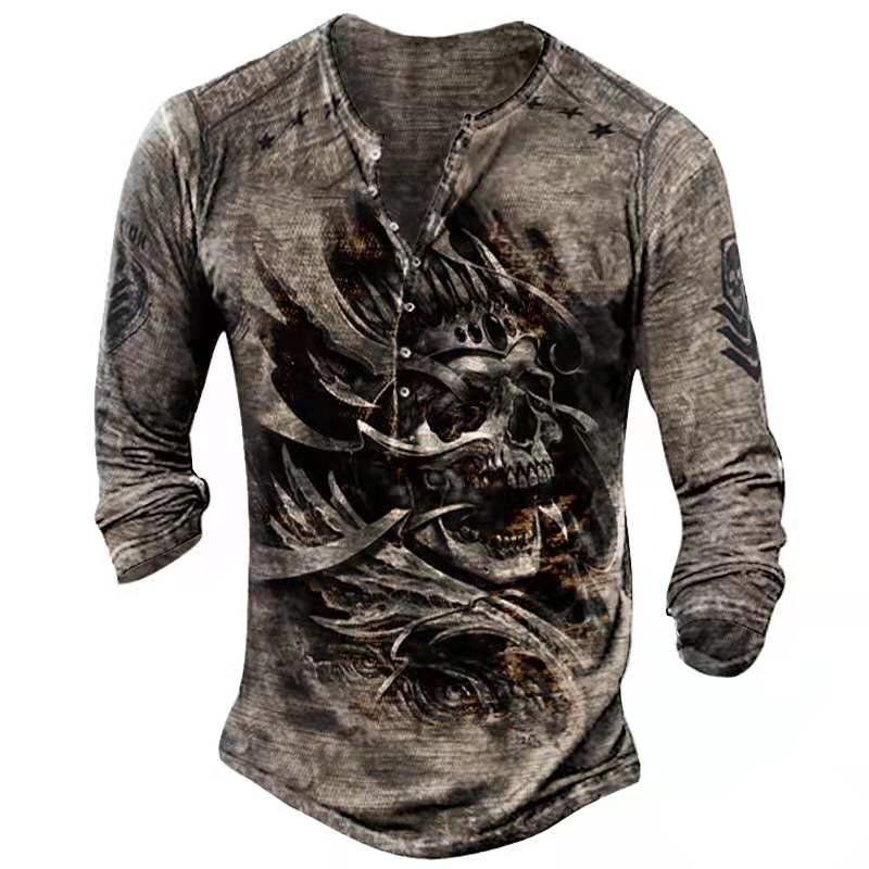 Vintage Patriotic Henley Shirt | Timeless Bold Graphics