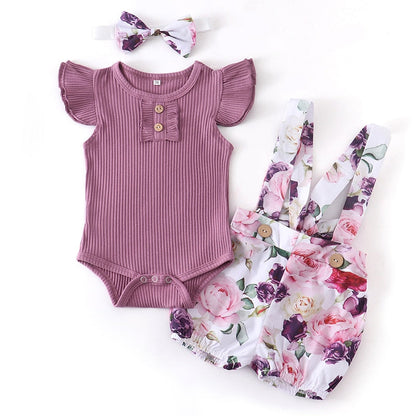Adorable Baby Romper Set | Floral & Striped Baby Outfit