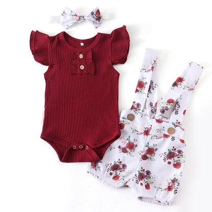 Adorable Baby Romper Set | Floral & Striped Baby Outfit
