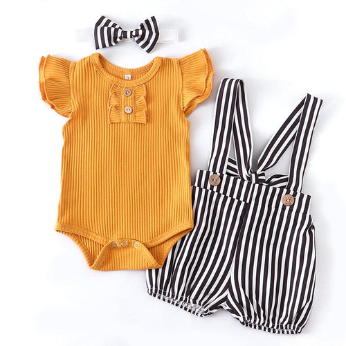 Adorable Baby Romper Set | Floral & Striped Baby Outfit