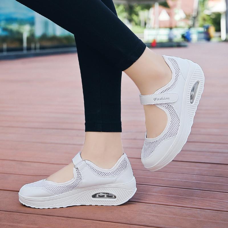 Airflow Shock Absorption Sneakers | Breathable Mesh Design & Adjustable Strap
