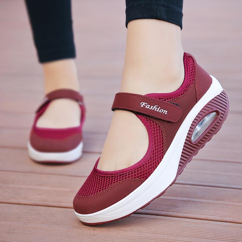 Airflow Shock Absorption Sneakers | Breathable Mesh Design & Adjustable Strap