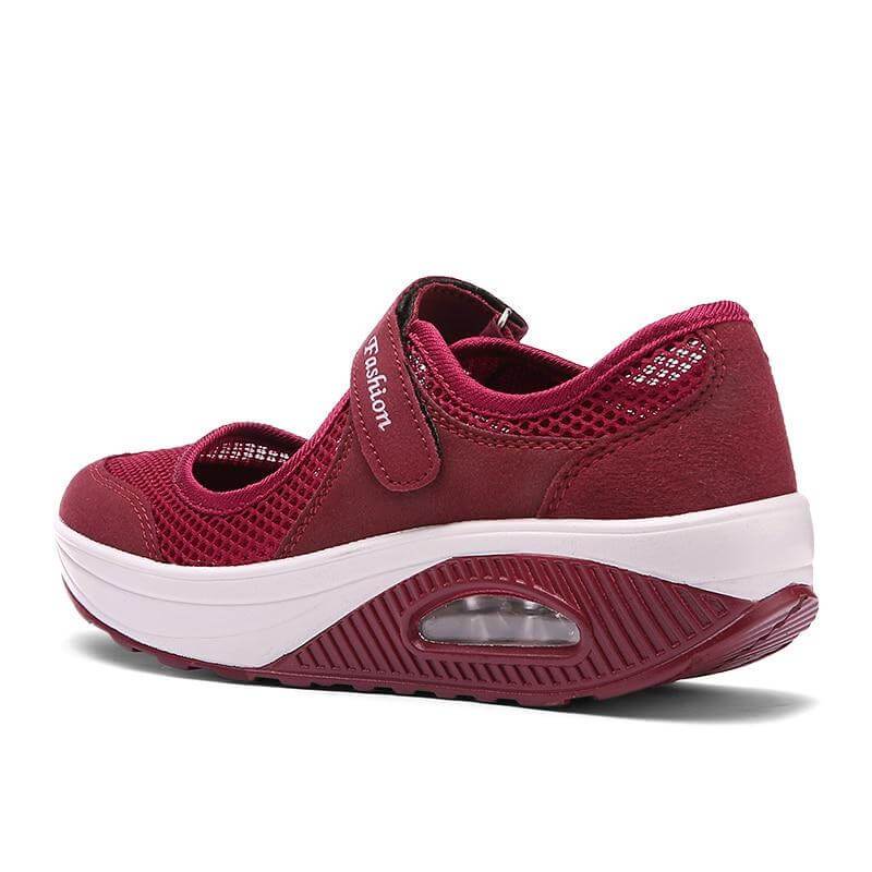 Airflow Shock Absorption Sneakers | Breathable Mesh Design & Adjustable Strap