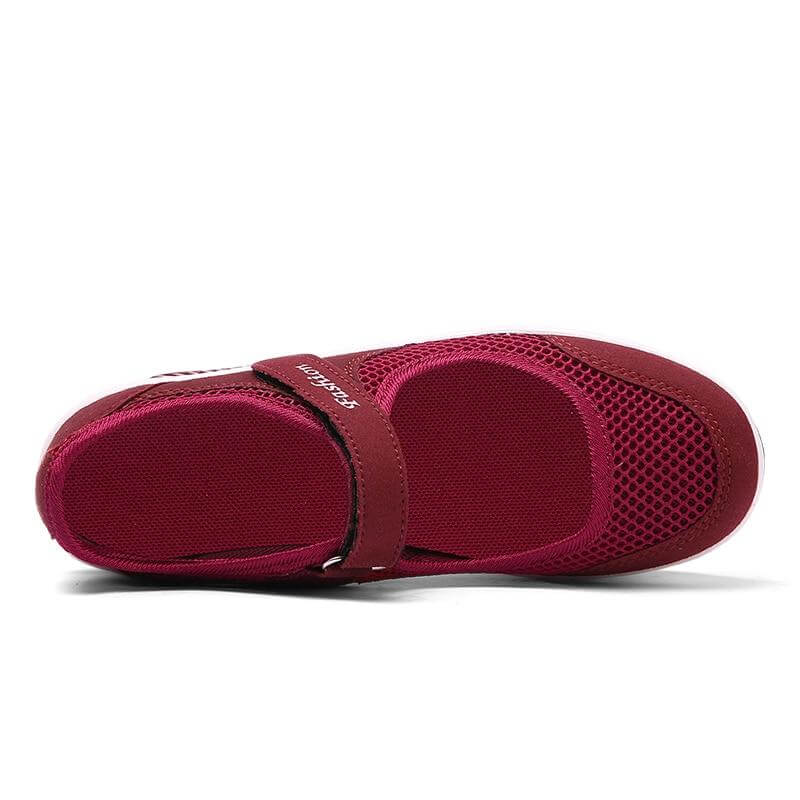 Airflow Shock Absorption Sneakers | Breathable Mesh Design & Adjustable Strap