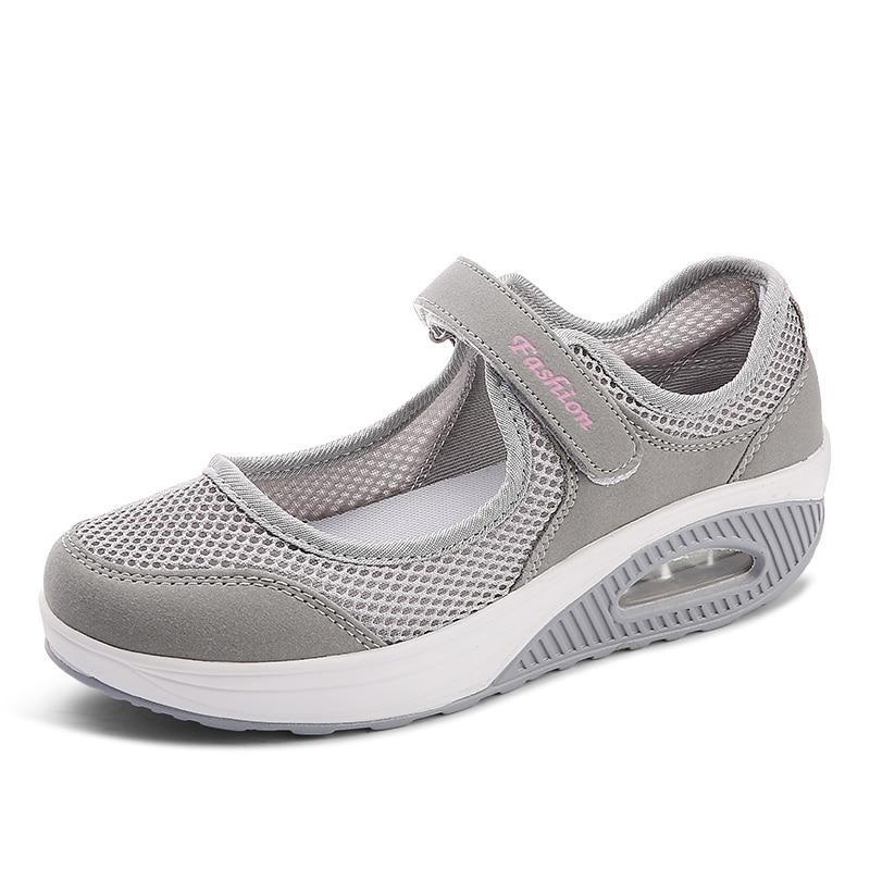 Airflow Shock Absorption Sneakers | Breathable Mesh Design & Adjustable Strap