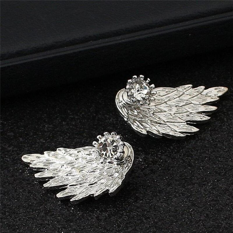 Angel Wing Crystal Earrings | Elegant Design Earrings