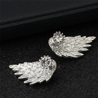 Angel Wing Crystal Earrings | Elegant Design Earrings