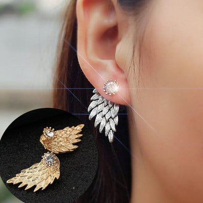Angel Wing Crystal Earrings | Elegant Design Earrings