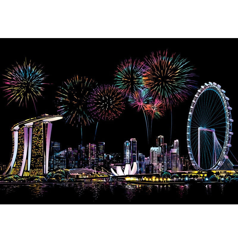 Artistic Nightscape Scratch Art Set | Stunning City Views