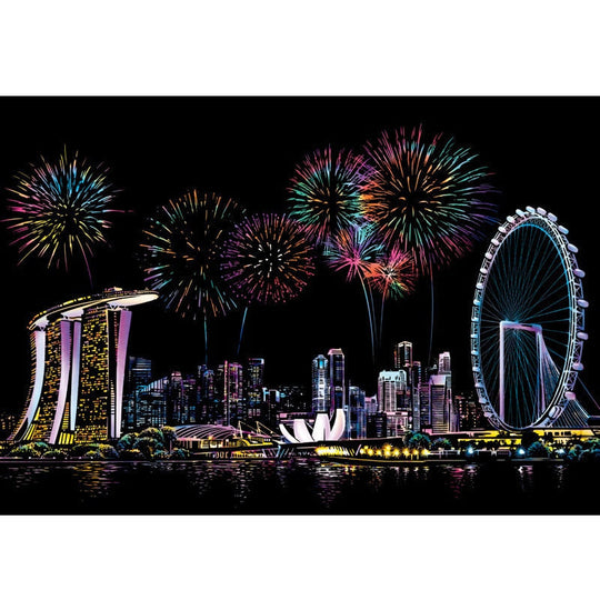Artistic Nightscape Scratch Art Set | Stunning City Views