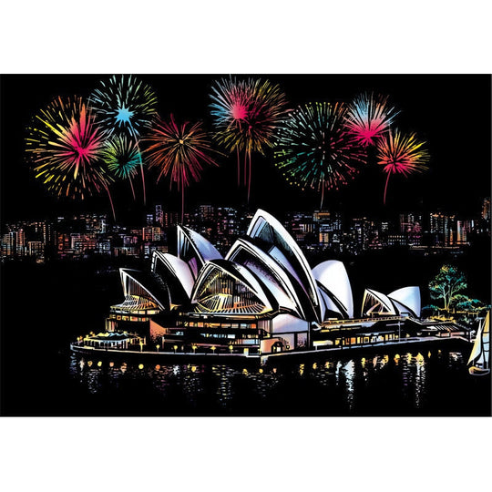Artistic Nightscape Scratch Art Set | Stunning City Views