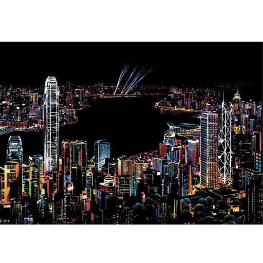 Artistic Nightscape Scratch Art Set | Stunning City Views