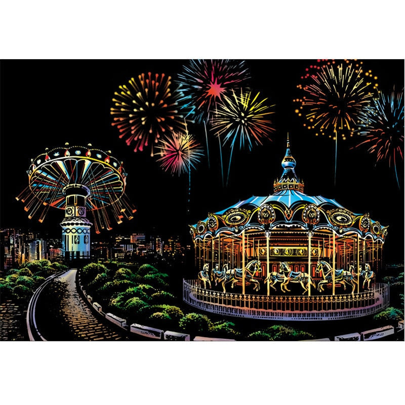 Artistic Nightscape Scratch Art Set | Stunning City Views