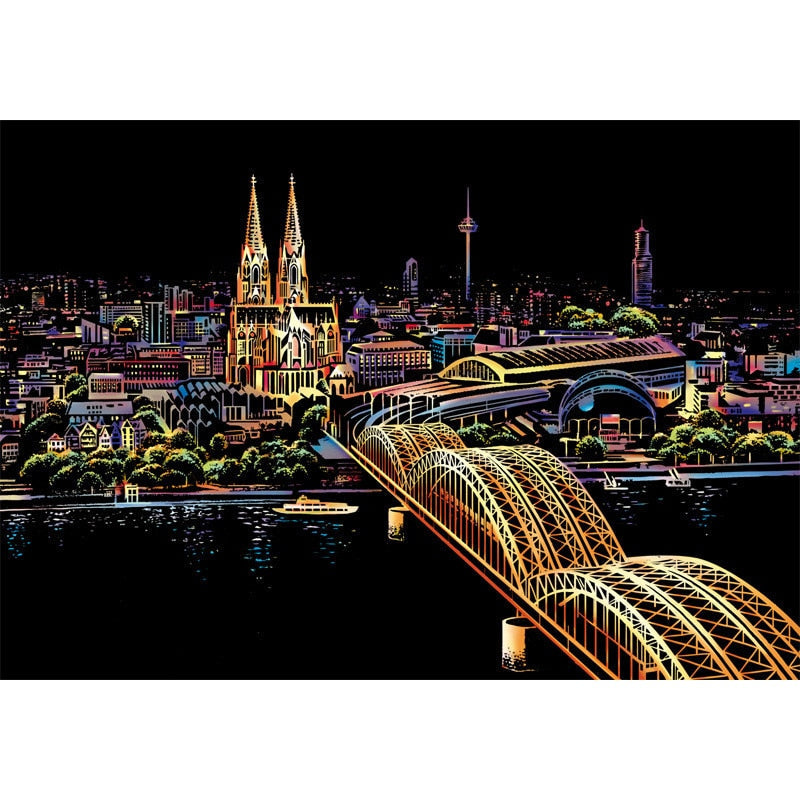 Artistic Nightscape Scratch Art Set | Stunning City Views