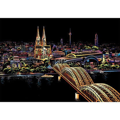 Artistic Nightscape Scratch Art Set | Stunning City Views
