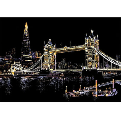 Artistic Nightscape Scratch Art Set | Stunning City Views