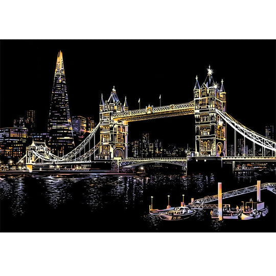 Artistic Nightscape Scratch Art Set | Stunning City Views