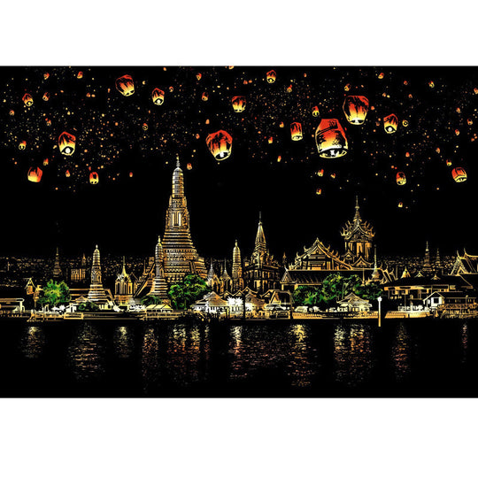 Artistic Nightscape Scratch Art Set | Stunning City Views