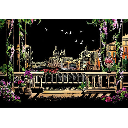 Artistic Nightscape Scratch Art Set | Stunning City Views