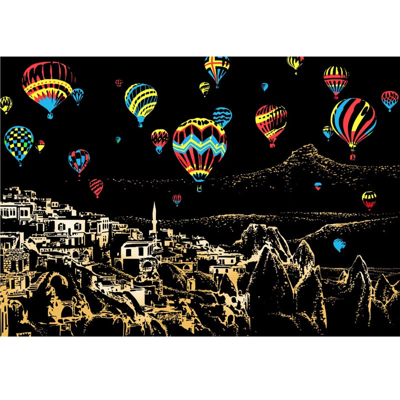 Artistic Nightscape Scratch Art Set | Stunning City Views