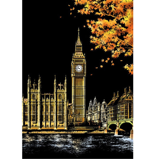 Artistic Nightscape Scratch Art Set | Stunning City Views