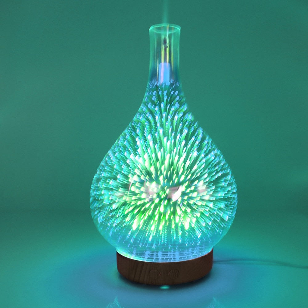 Aurora Glass Aroma Diffuser | 3D Light Show