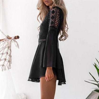 Boho Chic A-Line Dress | Elegant Bohemian Lace Design