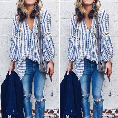 Boho Chic Blouse | Intricate Lace Detail Bohemian Top