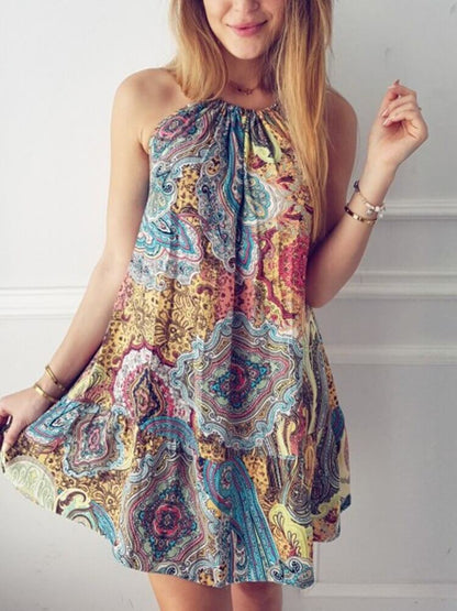 Boho Chic Dress | Vibrant Paisley Print | Flowing Silhouette