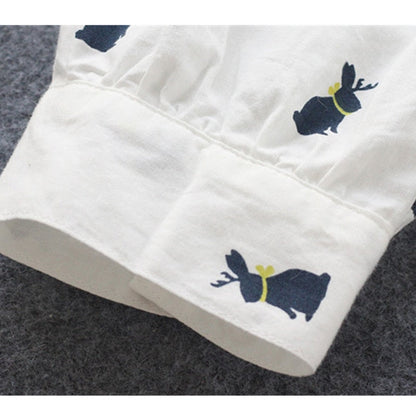 Bunny Print Long Sleeve Shirt | Casual Comfort