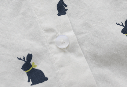 Bunny Print Long Sleeve Shirt | Casual Comfort