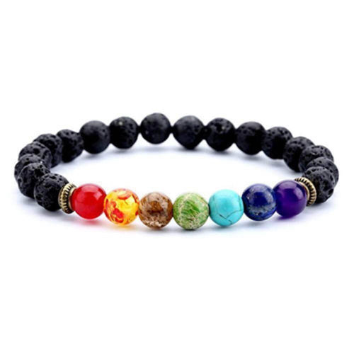 Chakra Healing Bracelet | Natural Lava Stone Bracelet